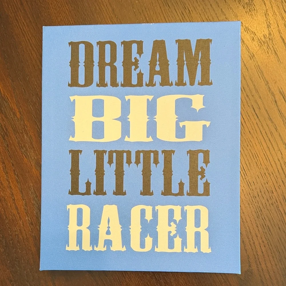 Set of 3 Race Car Wall Art 8x10 Boys Room Nursery Decor Blue Racing